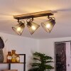 Panaguá Deckenleuchte Holz hell, Schwarz, 3-flammig