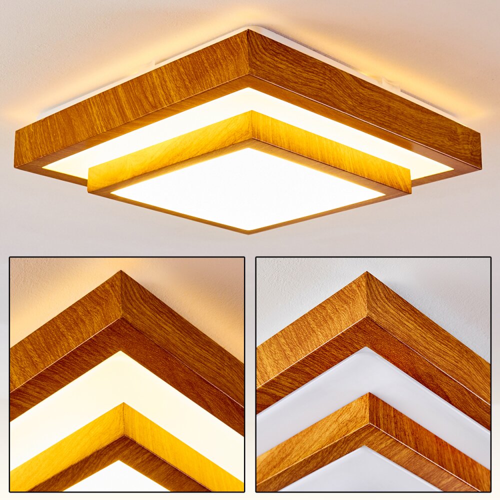 Sora Wood Deckenleuchte LED Weiß, 1-flammig main product photo