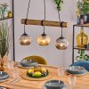 Ripoll Pendelleuchte Glas 15 cm Naturfarben, Schwarz, 3-flammig