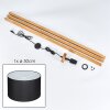 Flemming Stehleuchte 50 cm Naturfarben, Schwarz, 1-flammig