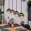 Gastor Hängeleuchte Glas 15 cm Blau, Grün, Klar, Kupferfarben, 4-flammig
