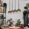 Gastor Hängeleuchte Glas 15 cm Blau, Grün, Klar, Kupferfarben, 4-flammig