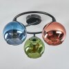 Koyoto Deckenleuchte Glas 15 cm Blau, Grün, Kupferfarben, 3-flammig