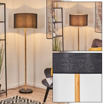 Flemming Stehleuchte 50 cm Naturfarben, Schwarz, 1-flammig Flemming Stehleuchte 50 cm Naturfarben, Schwarz, 1-flammig