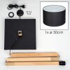 Flemming Stehleuchte 50 cm Naturfarben, Schwarz, 1-flammig