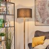 Flemming Stehleuchte 50 cm Naturfarben, Schwarz, 1-flammig