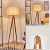 Flemming Stehleuchte 50 cm Naturfarben, Schwarz, 1-flammig