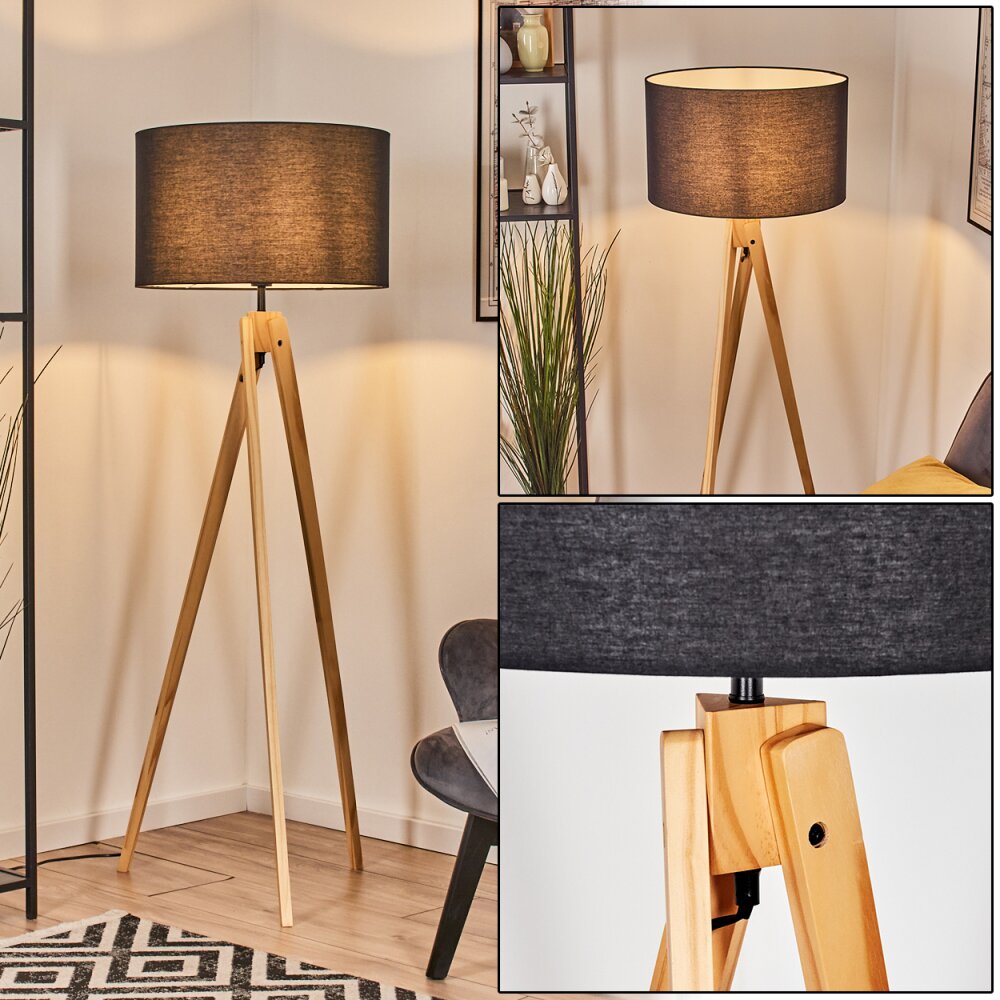 Flemming Stehleuchte 50 cm Naturfarben, Schwarz, 1-flammig main product photo