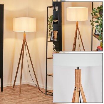 Flemming Stehleuchte 50 cm Naturfarben, Nickel-Matt, 1-flammig Flemming Stehleuchte 50 cm Naturfarben, Nickel-Matt, 1-flammig