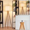 Flemming Stehleuchte 50 cm Holz dunkel, Schwarz, 1-flammig