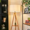 Flemming Stehleuchte 50 cm Naturfarben, Schwarz, 1-flammig