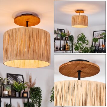 Granja Deckenleuchte 35 cm Naturfarben, Schwarz, 1-flammig