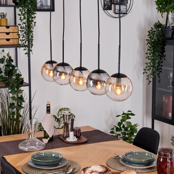 Gastor Hängeleuchte Glas 15 cm Bernsteinfarben, Klar, Rauchfarben, 5-flammig Gastor Hängeleuchte Glas 15 cm Bernsteinfarben, Klar, Rauchfarben, 5-flammig