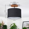 Bassagoda Deckenleuchte 35 cm Naturfarben, Schwarz, 1-flammig