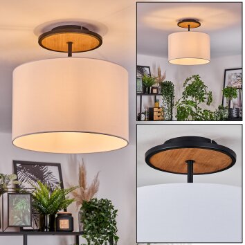 Bassagoda Deckenleuchte 35 cm Naturfarben, Schwarz, 1-flammig Bassagoda Deckenleuchte 35 cm Naturfarben, Schwarz, 1-flammig