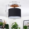 Bassagoda Deckenleuchte 35 cm Naturfarben, Schwarz, 1-flammig