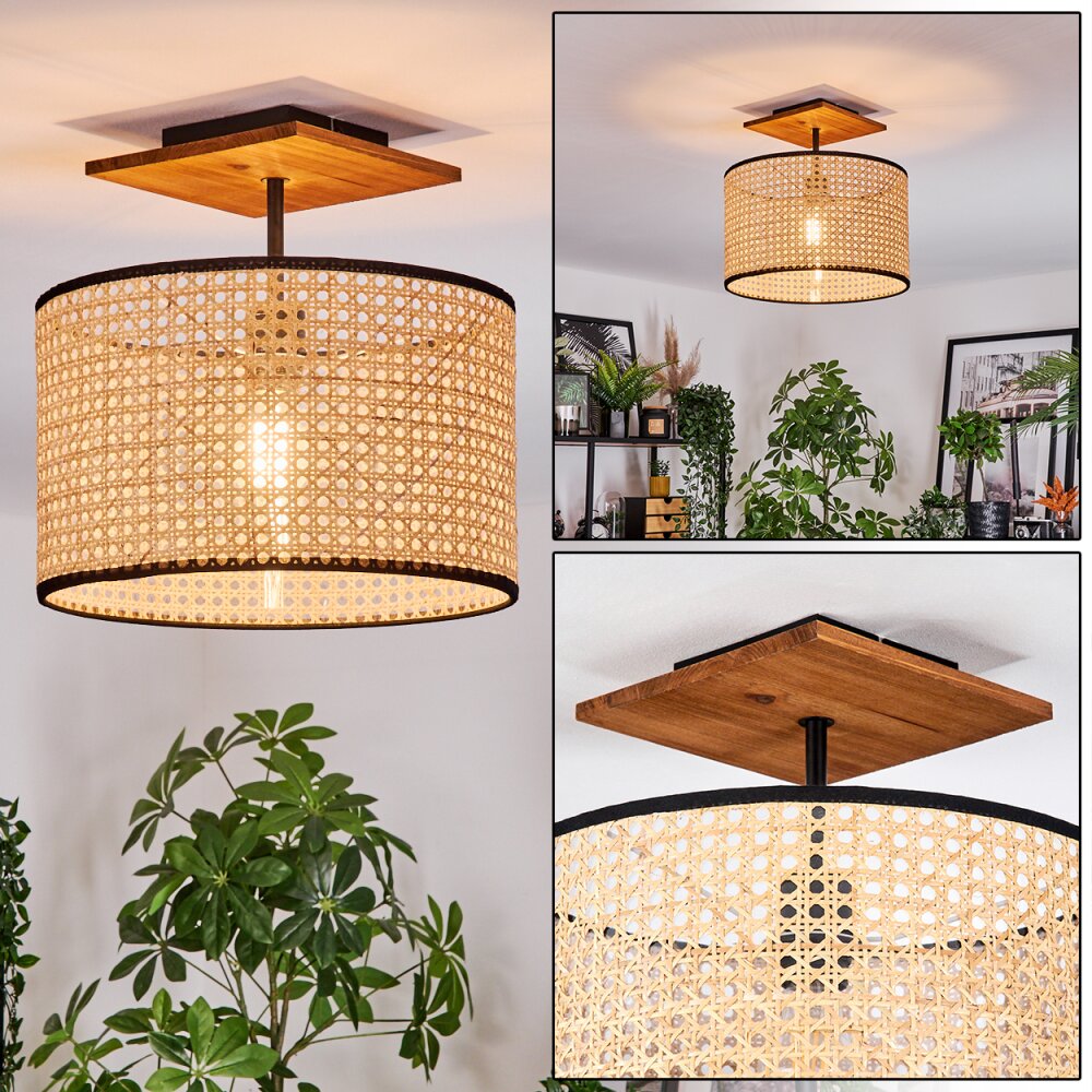 Ramila Deckenleuchte 35 cm Naturfarben, Schwarz, 1-flammig main product photo