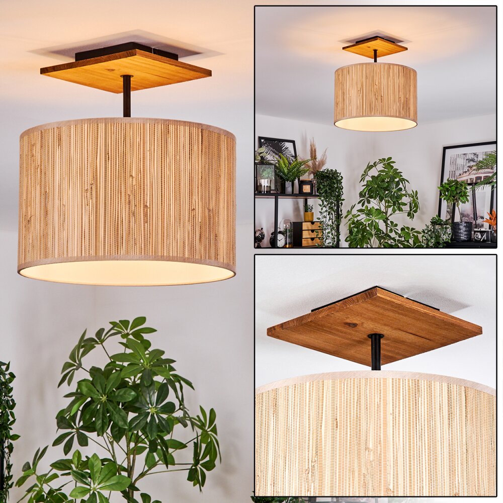 Bongal Deckenleuchte 35 cm Naturfarben, Schwarz, 1-flammig main product photo