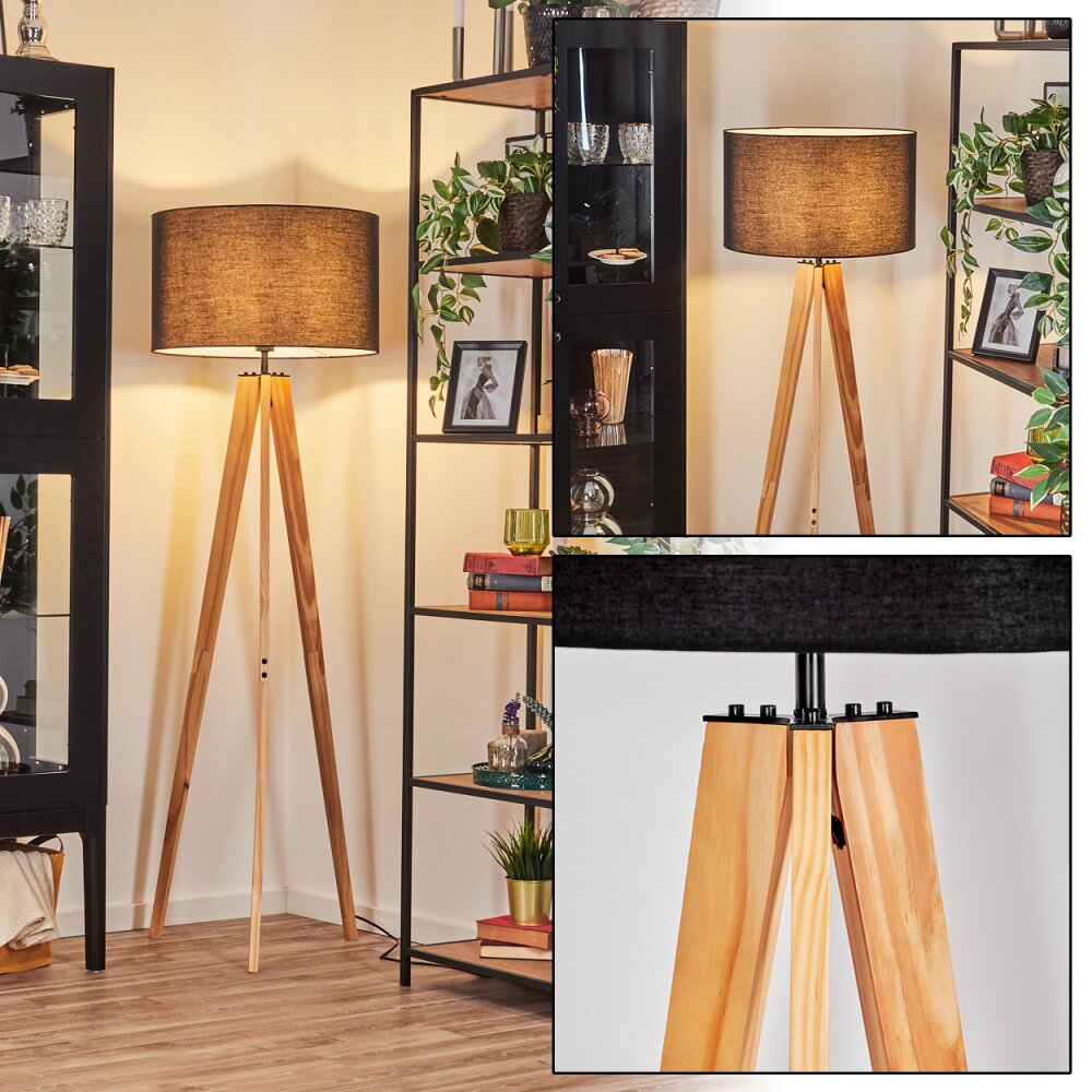 Flemming Stehleuchte 50 cm Naturfarben, Schwarz, 1-flammig main product photo