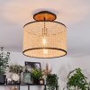 Ramila Deckenleuchte 35 cm Naturfarben, Schwarz, 1-flammig