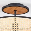 Ramila Deckenleuchte 35 cm Naturfarben, Schwarz, 1-flammig
