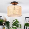 Ramila Deckenleuchte 35 cm Naturfarben, Schwarz, 1-flammig