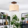 Bongal Deckenleuchte 35 cm Naturfarben, Schwarz, 1-flammig