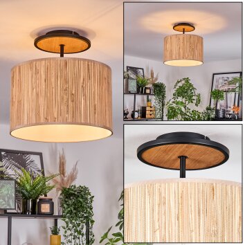 Bongal Deckenleuchte 35 cm Naturfarben, Schwarz, 1-flammig Bongal Deckenleuchte 35 cm Naturfarben, Schwarz, 1-flammig