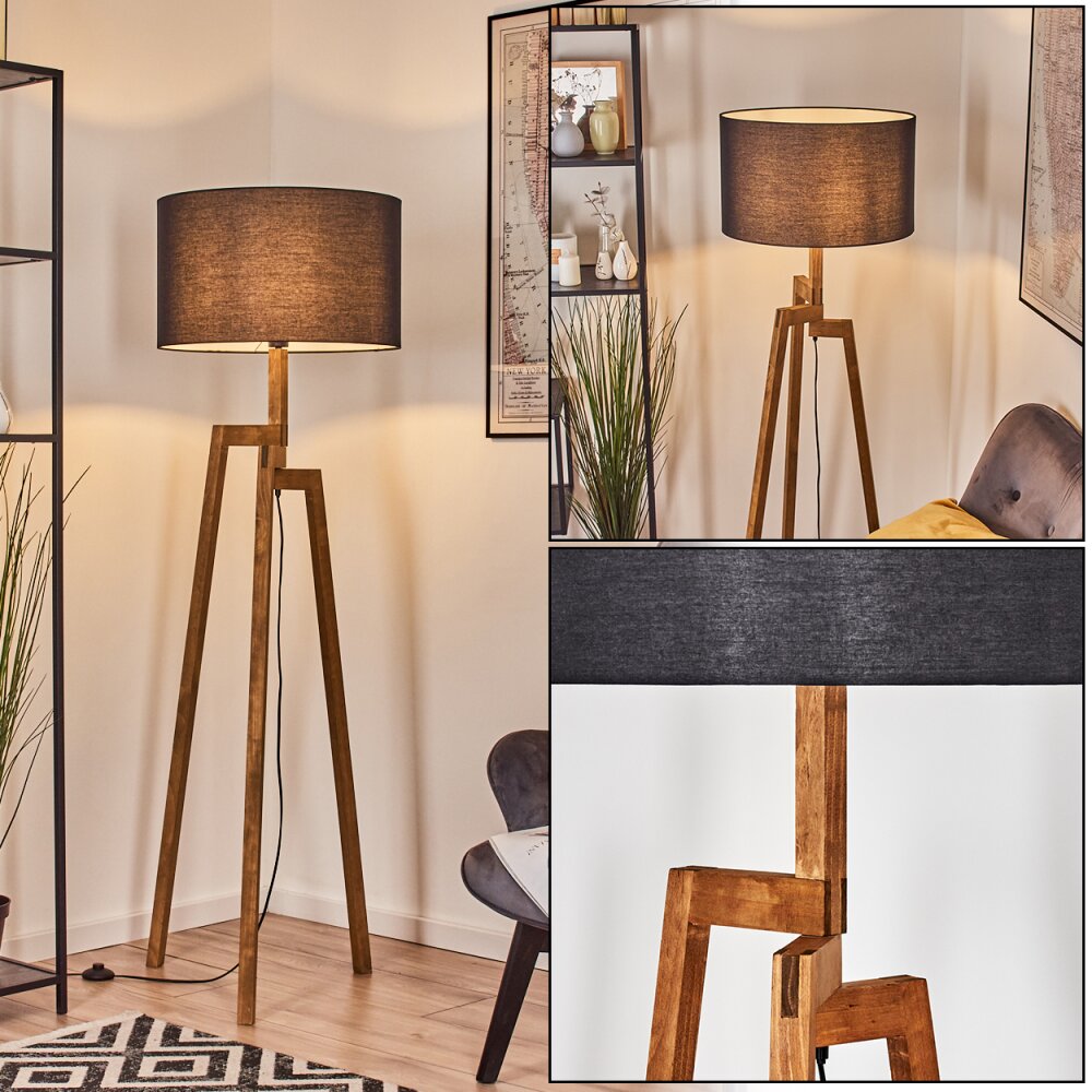 Flemming Stehleuchte 50 cm Naturfarben, Schwarz, 1-flammig main product photo