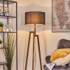 Flemming Stehleuchte 50 cm Naturfarben, Schwarz, 1-flammig