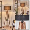 Flemming Stehleuchte 50 cm Naturfarben, Schwarz, 1-flammig