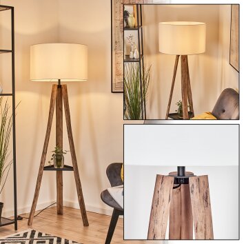 Flemming Stehleuchte 50 cm Naturfarben, Schwarz, 1-flammig Flemming Stehleuchte 50 cm Naturfarben, Schwarz, 1-flammig