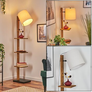 Venor Stehleuchte 28 cm Dunkelbraun, Naturfarben, Schwarz, 1-flammig Venor Stehleuchte 28 cm Dunkelbraun, Naturfarben, Schwarz, 1-flammig