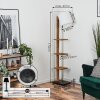 Venor Stehleuchte 28 cm Dunkelbraun, Naturfarben, Schwarz, 1-flammig