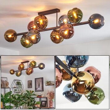 Koyoto Deckenleuchte Glas 15 cm Blau, Gold, Grün, Kupferfarben, 10-flammig