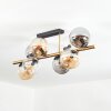 Gastor Deckenleuchte Glas 15 cm Gold, Schwarz, 8-flammig
