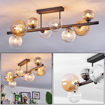 Chehalis Deckenleuchte 10 cm, 12 cm, 15 cm Bernsteinfarben, Klar, Rauchfarben, 8-flammig