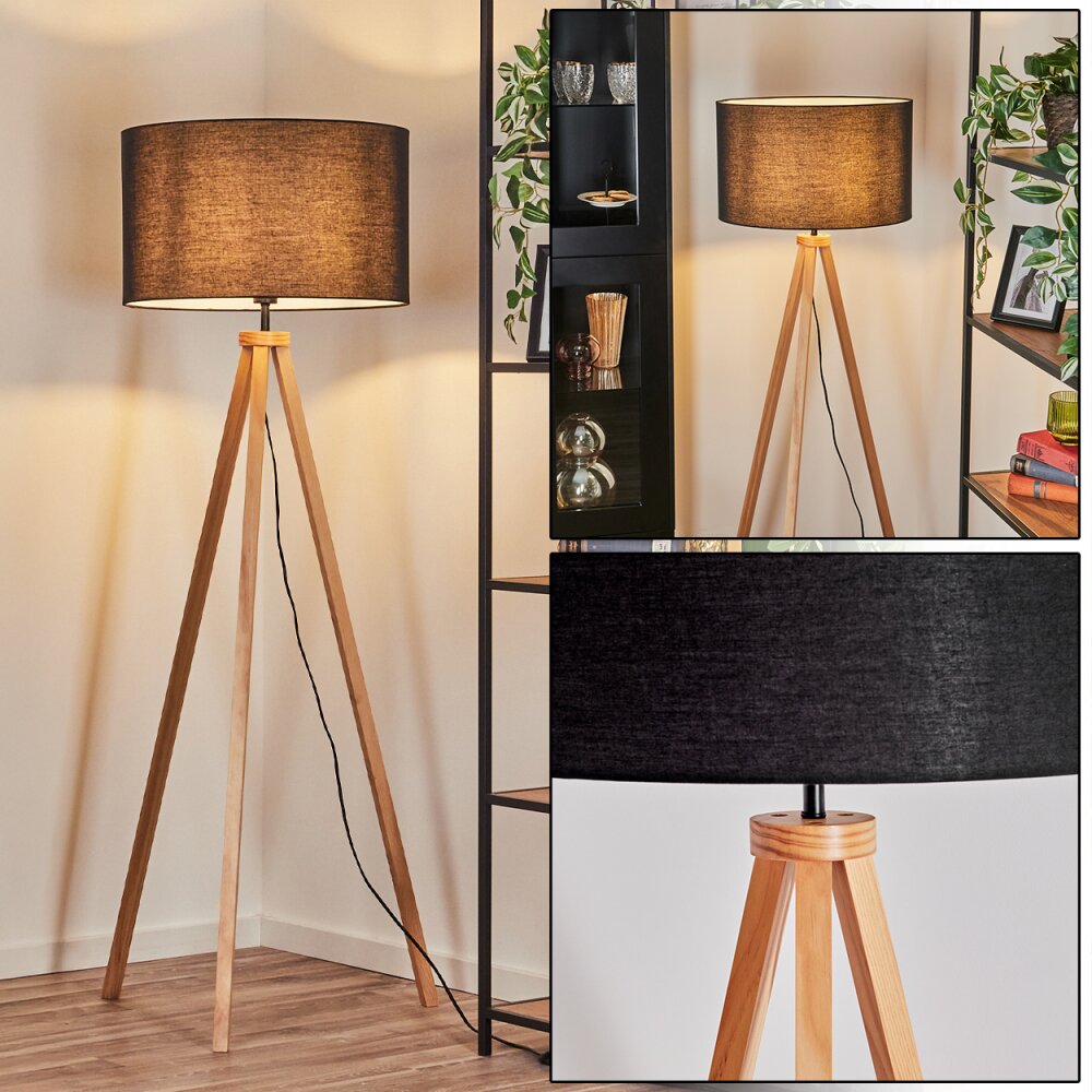 Flemming Stehleuchte 50 cm Naturfarben, Schwarz, 1-flammig main product photo