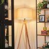 Flemming Stehleuchte 50 cm Naturfarben, Schwarz, 1-flammig