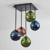 Gastor Deckenleuchte Glas 15 cm Blau, Grün, Kupferfarben, 5-flammig