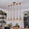 Koyoto Pendelleuchte Glas 15 cm Naturfarben, Schwarz, 5-flammig