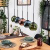 Koyoto Pendelleuchte Glas 15 cm Naturfarben, Schwarz, 5-flammig