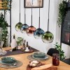 Koyoto Pendelleuchte Glas 15 cm Naturfarben, Schwarz, 5-flammig