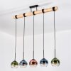 Koyoto Pendelleuchte Glas 15 cm Naturfarben, Schwarz, 5-flammig