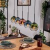 Koyoto Pendelleuchte Glas 15 cm Naturfarben, Schwarz, 5-flammig