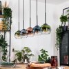 Koyoto Pendelleuchte Glas 15 cm Naturfarben, Schwarz, 5-flammig