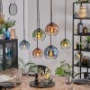 Koyoto Hängeleuchte Glas 15 cm, 20 cm Blau, Grün, Klar, Kupferfarben, 6-flammig