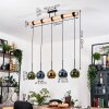 Koyoto Pendelleuchte Glas 15 cm Naturfarben, Schwarz, 5-flammig
