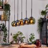 Koyoto Pendelleuchte Glas 15 cm Naturfarben, Schwarz, 5-flammig