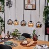 Koyoto Pendelleuchte Glas 15 cm Naturfarben, Schwarz, 5-flammig